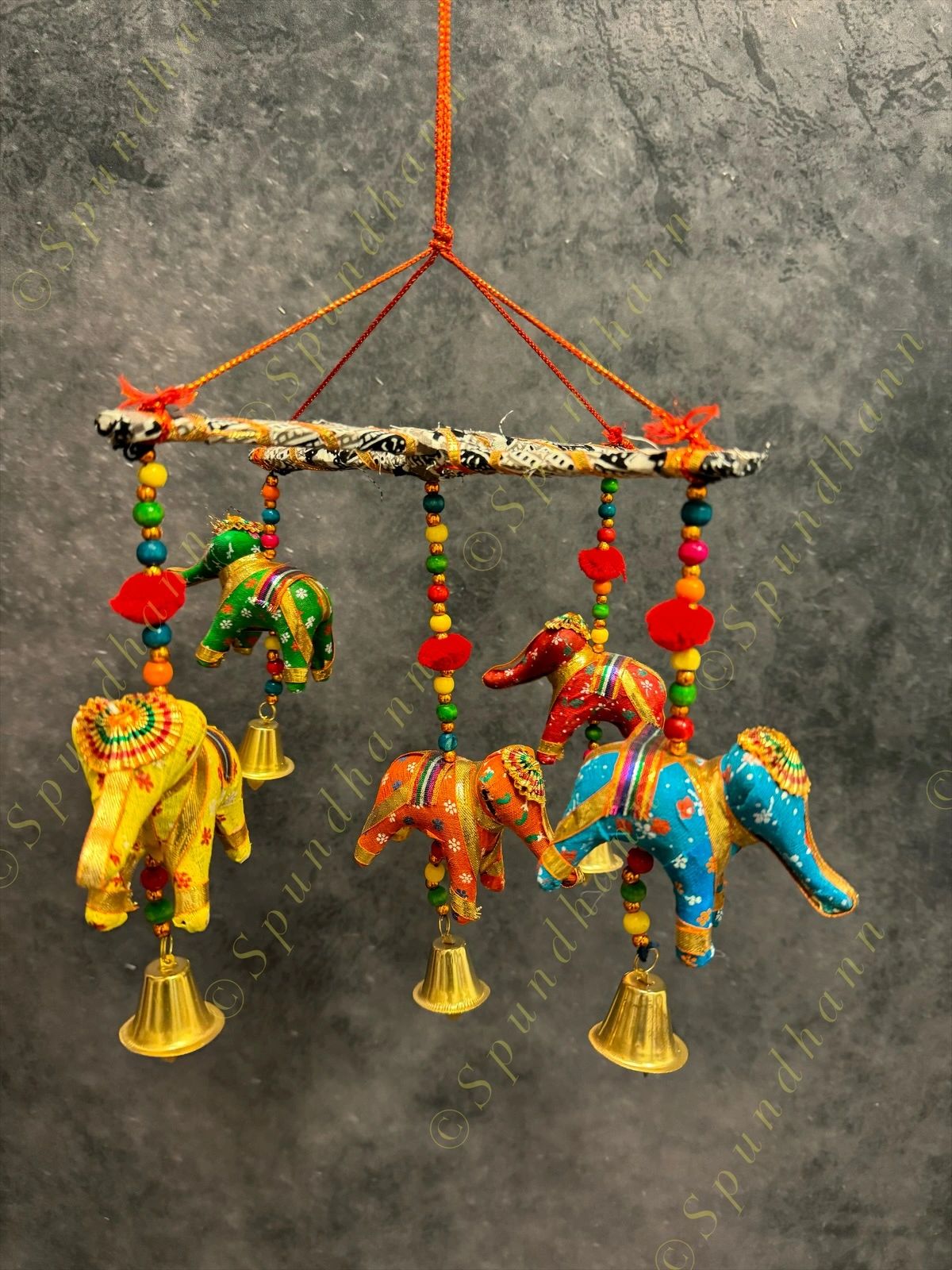 Multicolored Boho 5 Elephant Decor