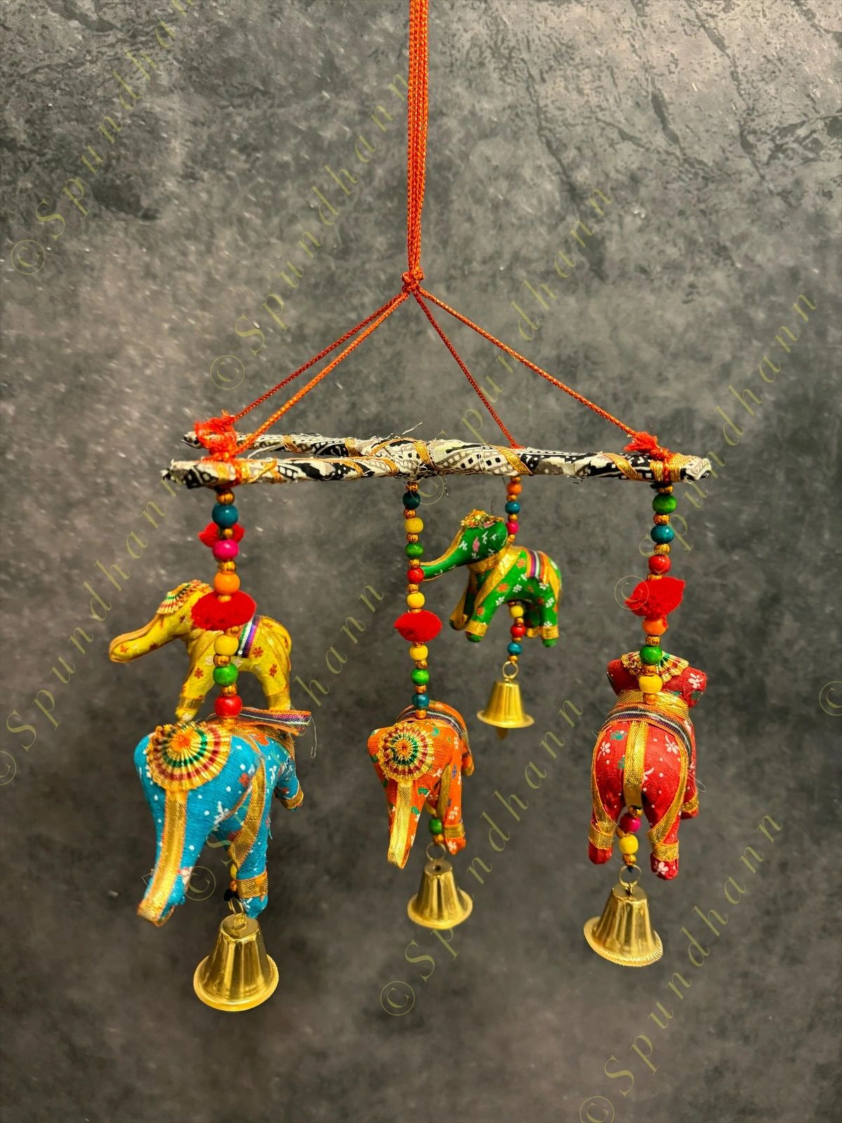 Multicolored Boho 5 Elephant Decor