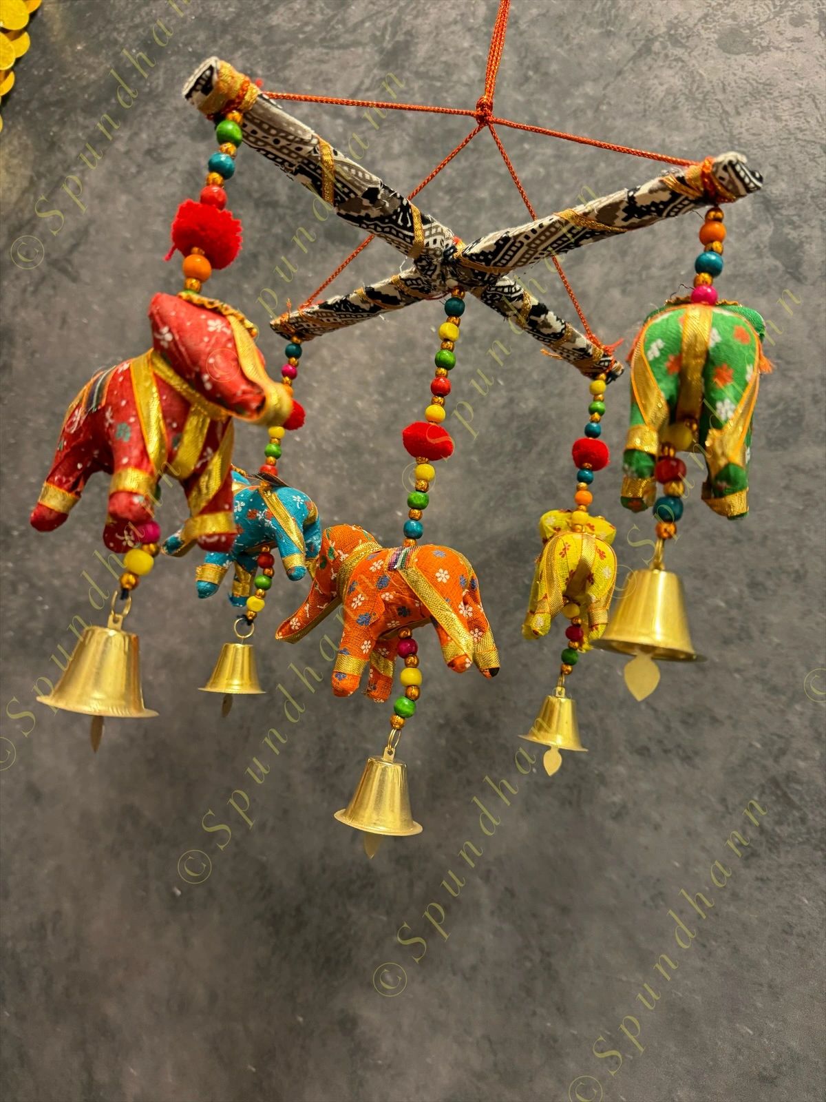 Multicolored Boho 5 Elephant Decor