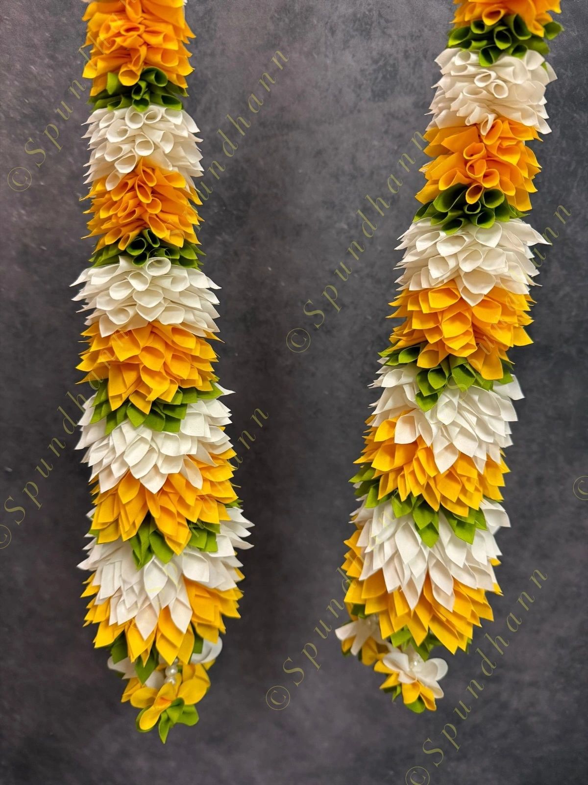 Multi Color Flower Dangler With Pearls - Set Of 2