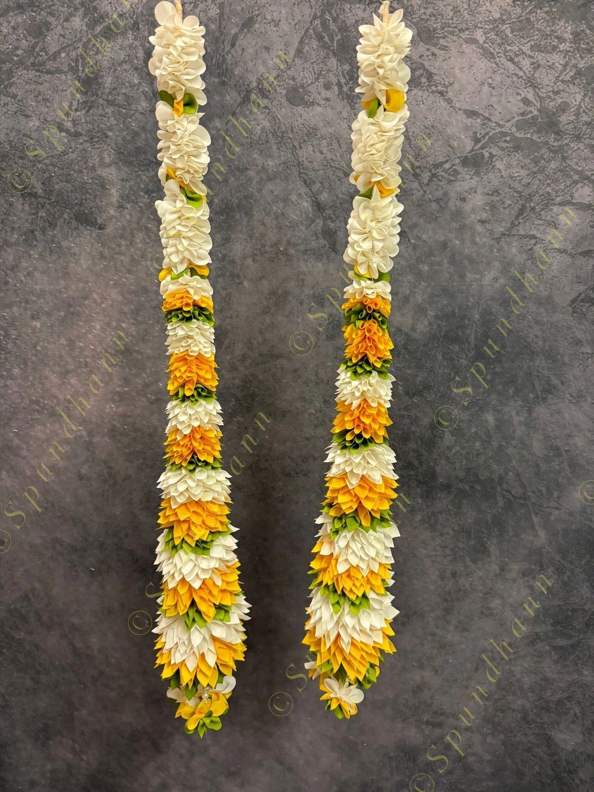 Multi Color Flower Dangler With Pearls - Set Of 2