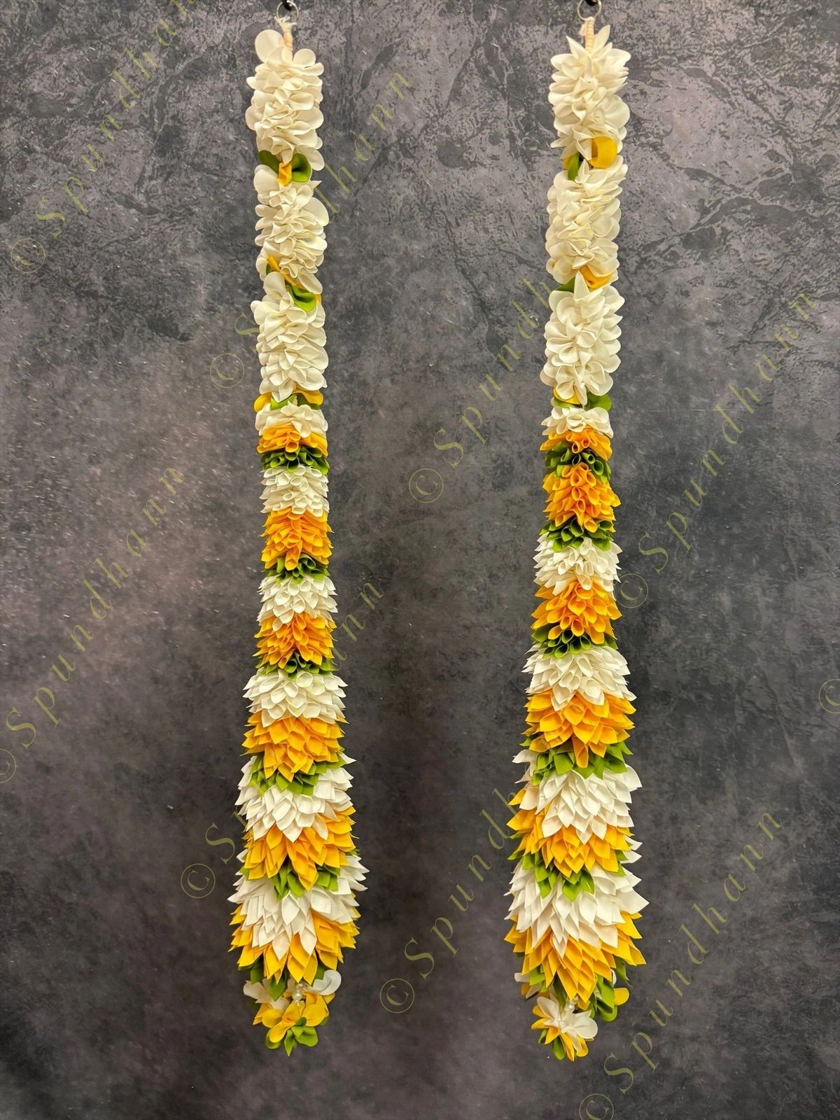 Multi Color Flower Dangler With Pearls - Set Of 2