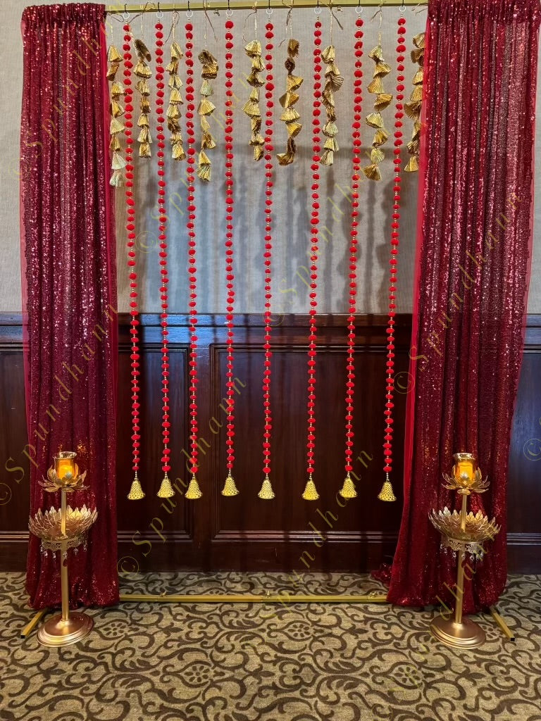 Festive Fusion Decor Pom Pom Bell and Gota Dangler