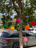 Colorful Pom Pom Ball Dangler Bundle: Large Balls in Vibrant Hues