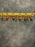 Gotapatti Border with Hanging Parrot and Rota Rings Green Rose Toran