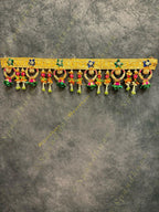 Gotapatti Border with Hanging Parrot and Rota Rings Green Rose Toran