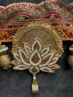 Embroidered Handcrafted Toran with Hanging Pearls & Gota Balls