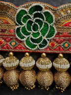 Embroidered Handcrafted Toran with Hanging Pearls & Gota Balls