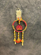 Lotus with Gotapatti Ring With Pearl and gold ball tassels