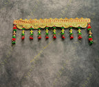 Broad Gotapatti Border with Hanging Parrot and Pom Pom Toran