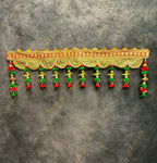 Broad Gotapatti Border with Hanging Parrot and Pom Pom Toran