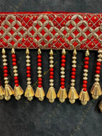 Red Cloth & Gotapatti Design Border Tassels Toran