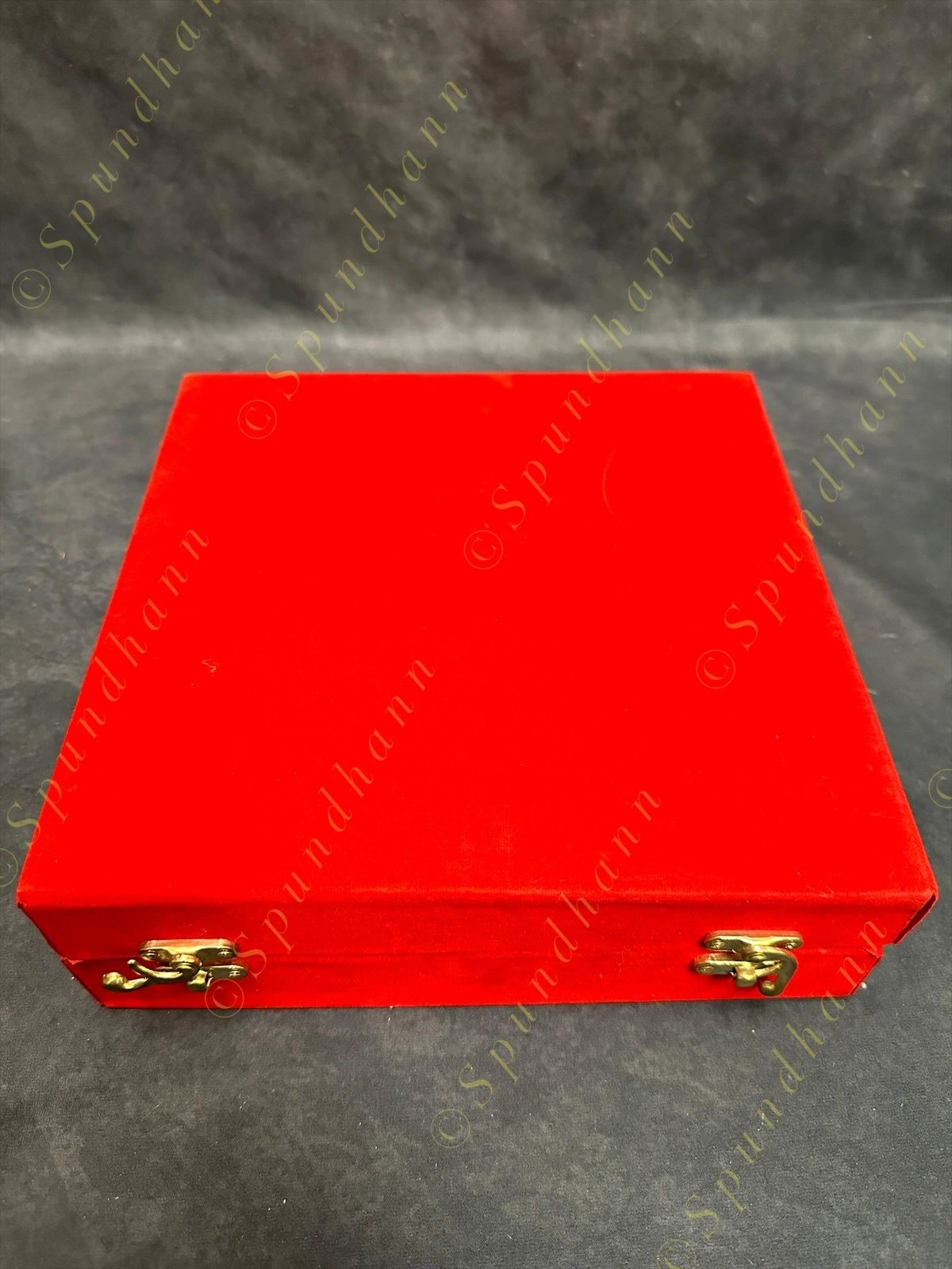 Gold Color Puja Aarti Platter / Plate or Thali Set with Box