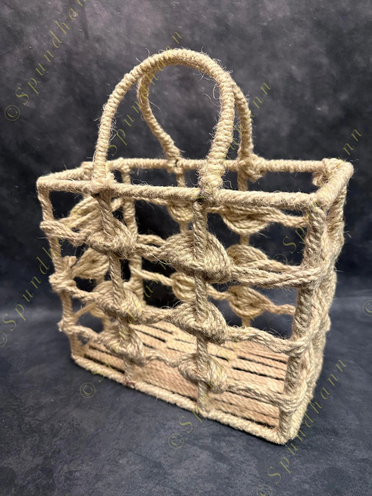 Coir Rope Magazine Stand and Basket