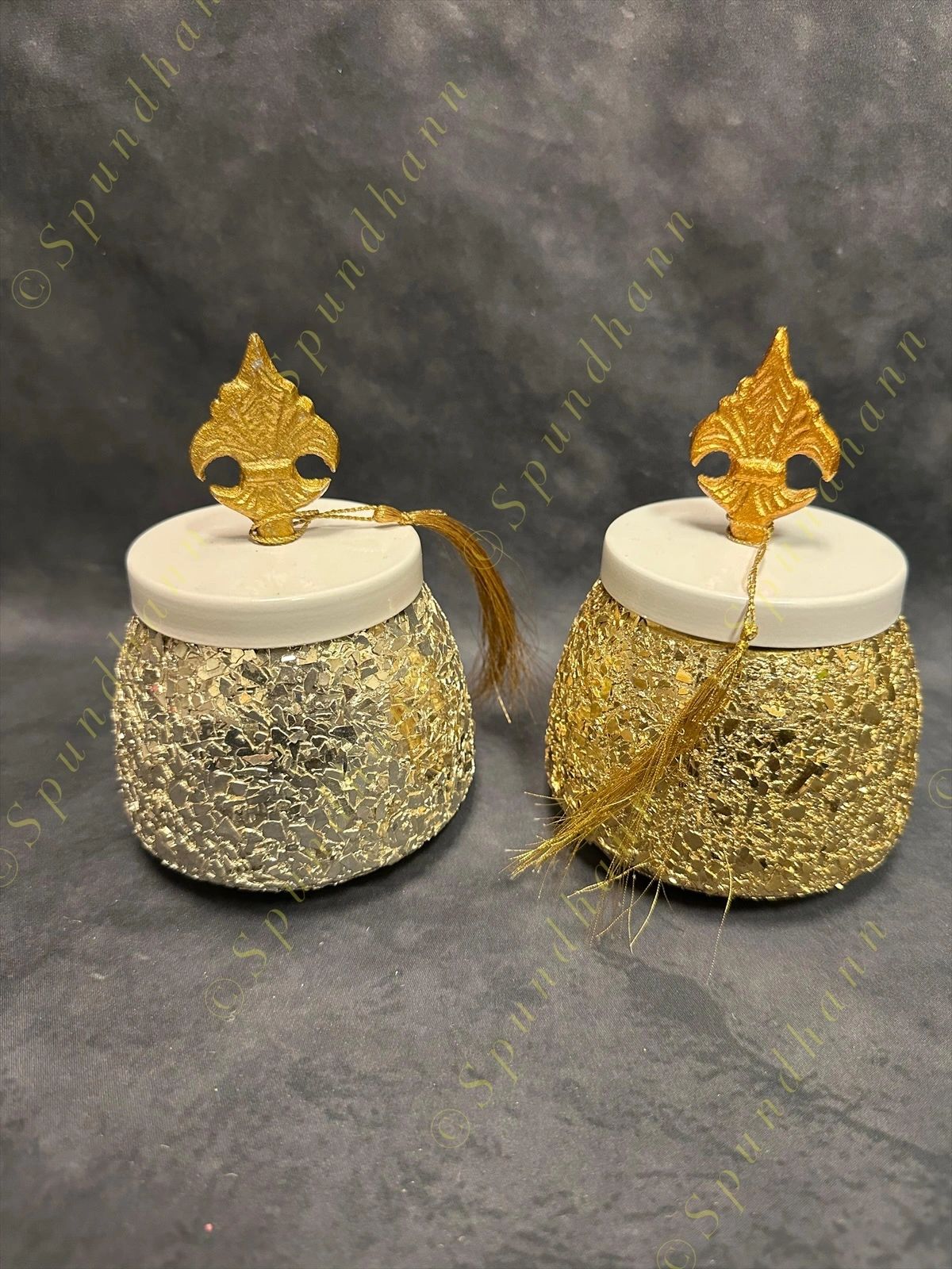 Mozaic finish Small Canister with Royal Lid