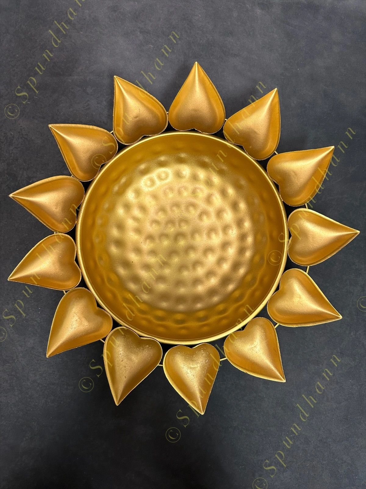 Sunflower Urli with Heart Tea Light