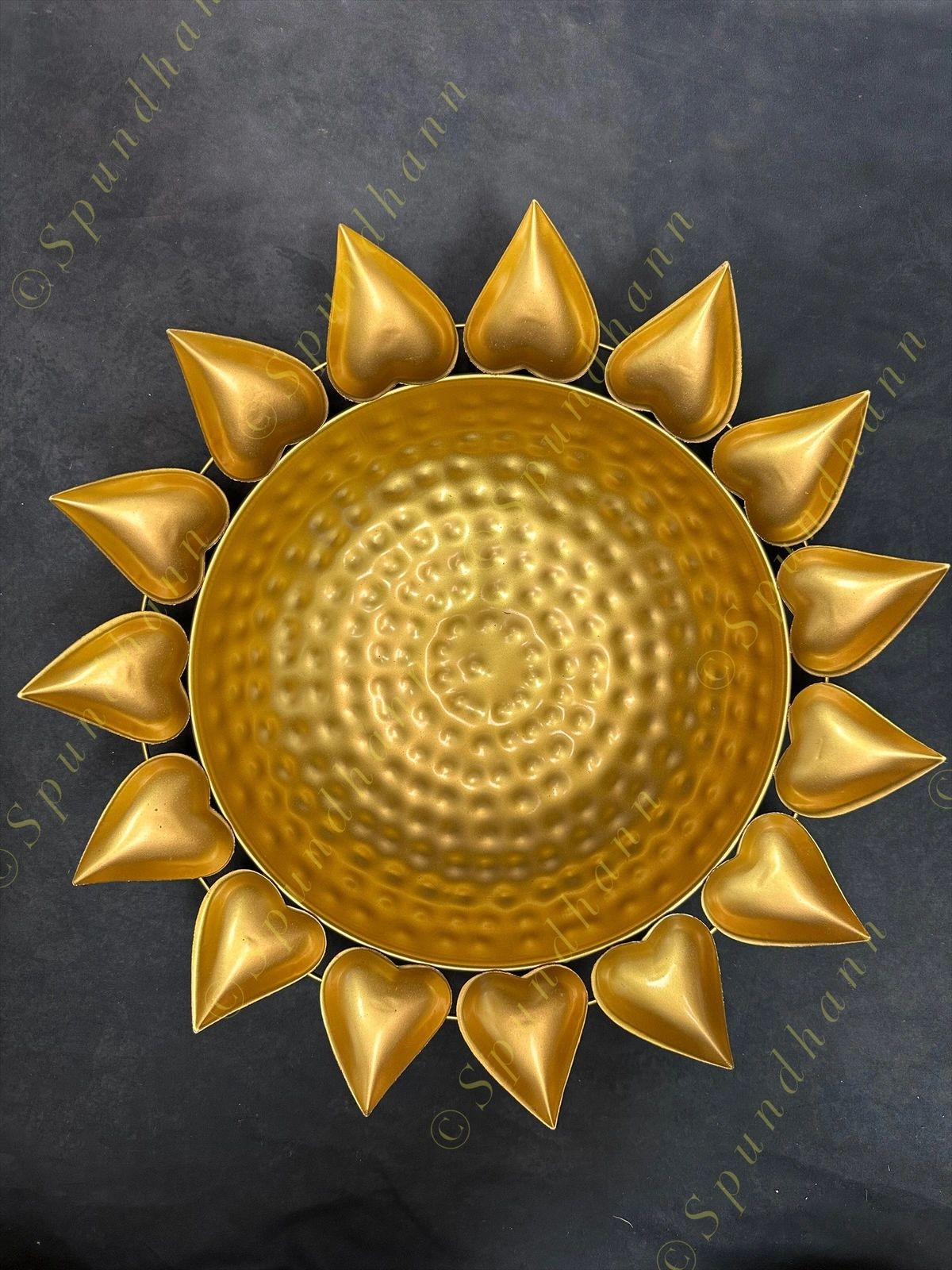 Sunflower Urli with Heart Tea Light