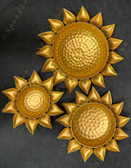 Sunflower Urli with Heart Tea Light