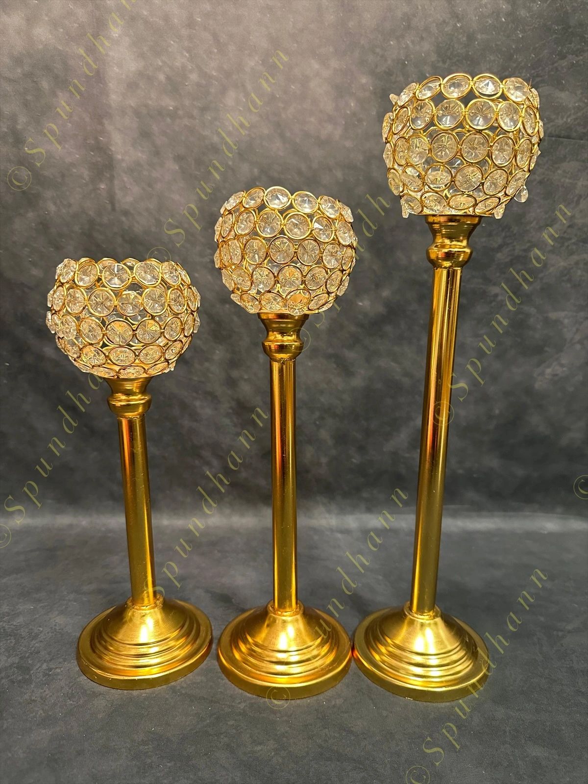Crystal Votive Standing Tea Light Holder Set of 3