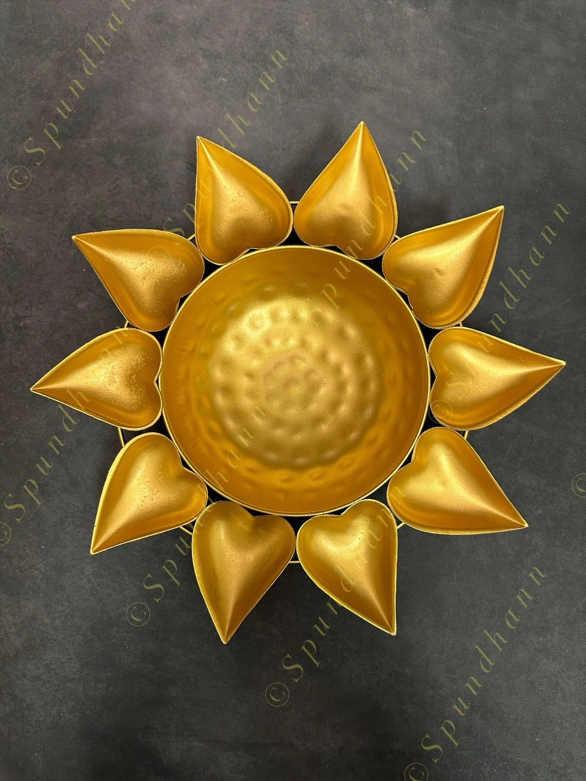 Sunflower Urli with Heart Tea Light