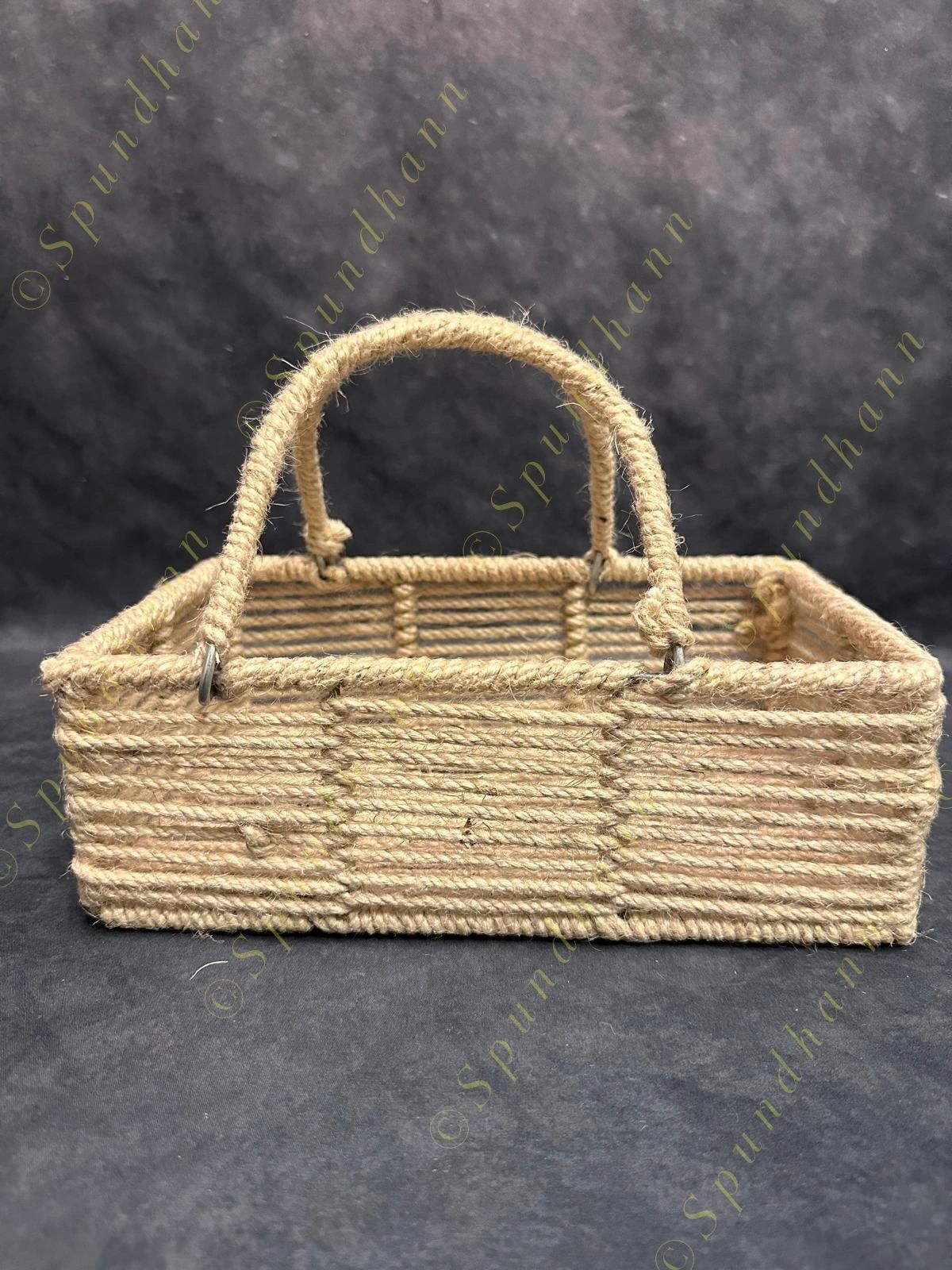 Coir Rope Rectangular Basket