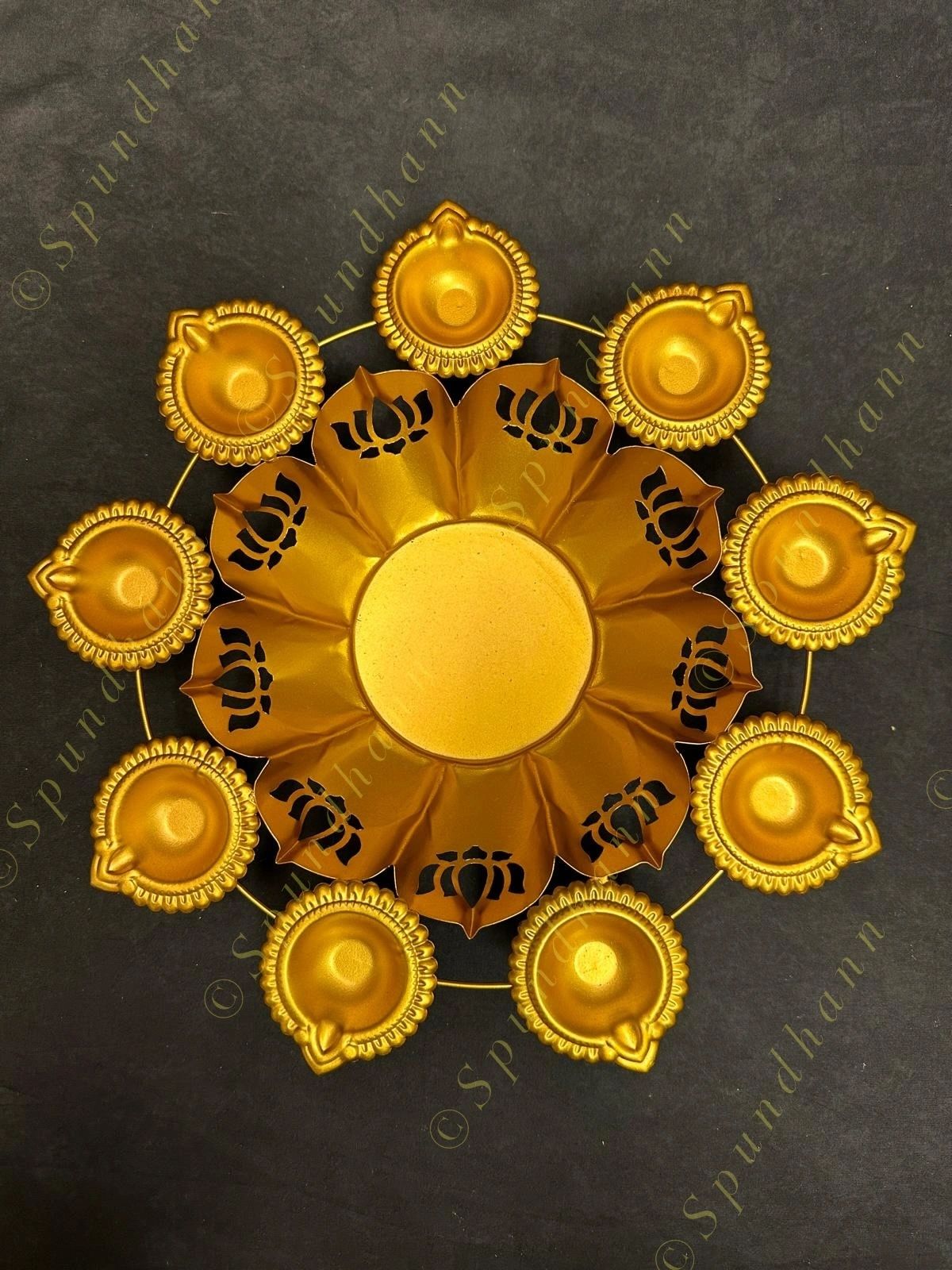 Rangoli Urli with Diya Tea Light Holders