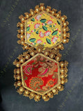 Pichwai and Brocade Hexagon Double Sided Mat