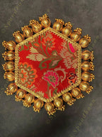 Pichwai and Brocade Hexagon Double Sided Mat