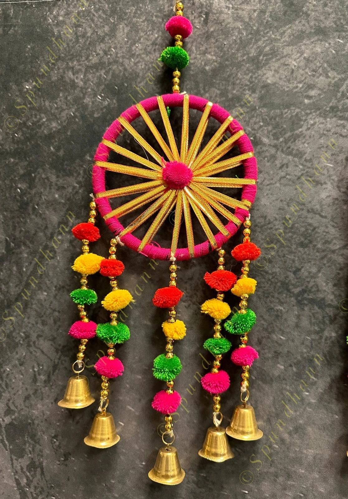 Chakri with multi color Pom Pom (Set of 2)
