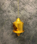 GOLDEN LANTERN TEA LIGHT HOLDER with Taper