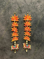 Cow with Pearl and Flower Dangler Pair