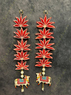 Cow with Pearl and Flower Dangler Pair