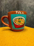 Earthern Chai Tea Cups set on 6 plus 1 kettle