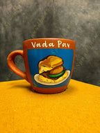 Earthern Chai Tea Cups set on 6 plus 1 kettle