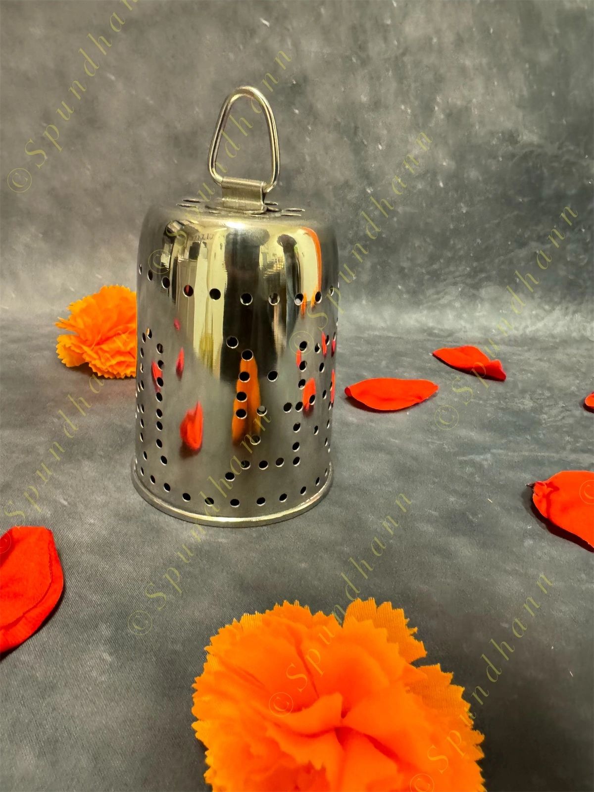 Stainless Steel inverted cover to protect flame Shadow om Swastik
