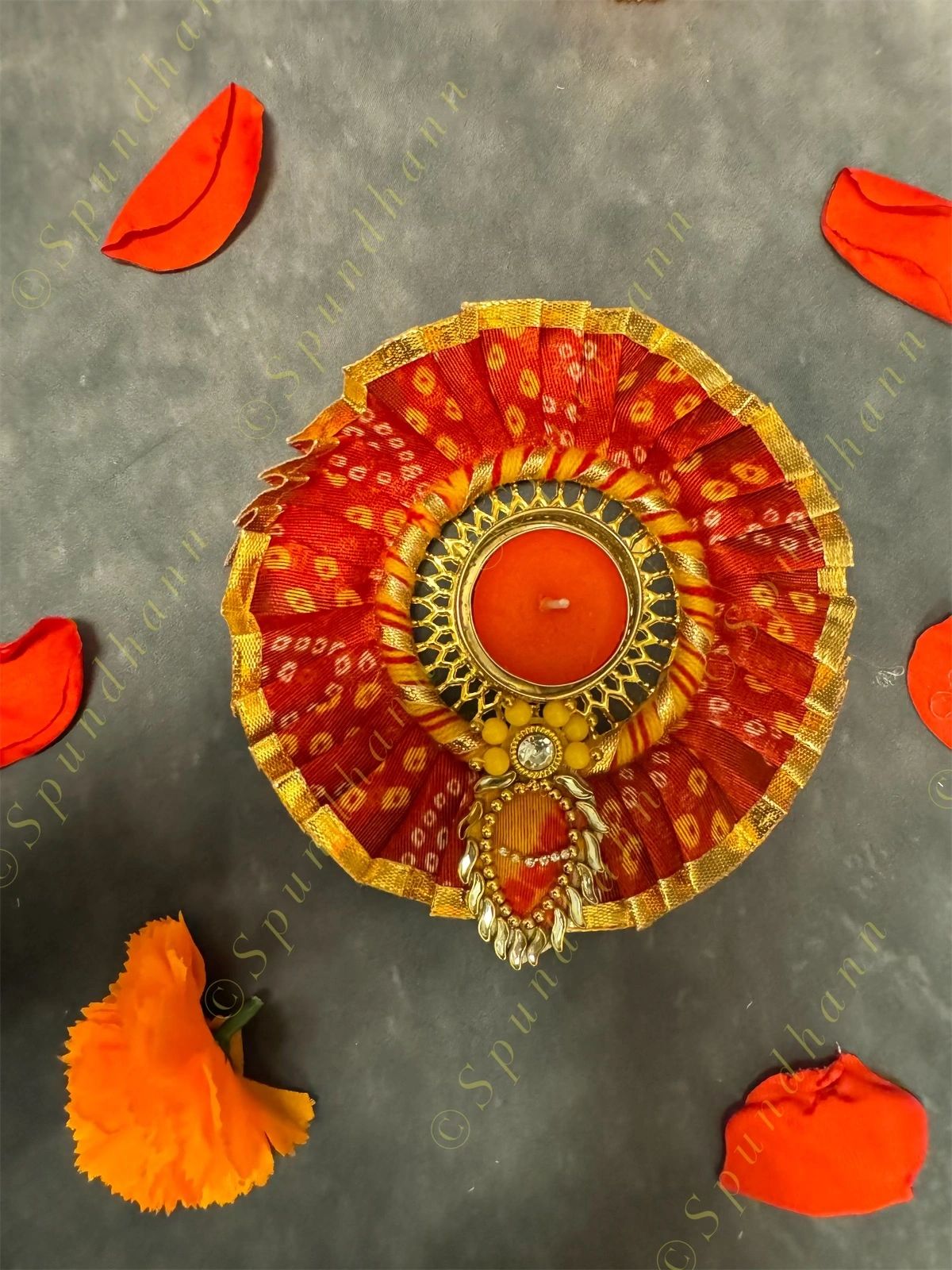 Gota Border Bandhini Tea Light