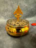 Flat Canister with Royal lid (Dual purpose as Dhoop Dani)