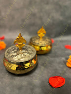Flat Canister with Royal lid (Dual purpose as Dhoop Dani)