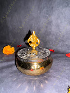 Flat Canister with Royal lid (Dual purpose as Dhoop Dani)