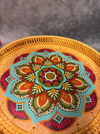 Mandala Handwoven Rattan Wicker Tray (Basket)