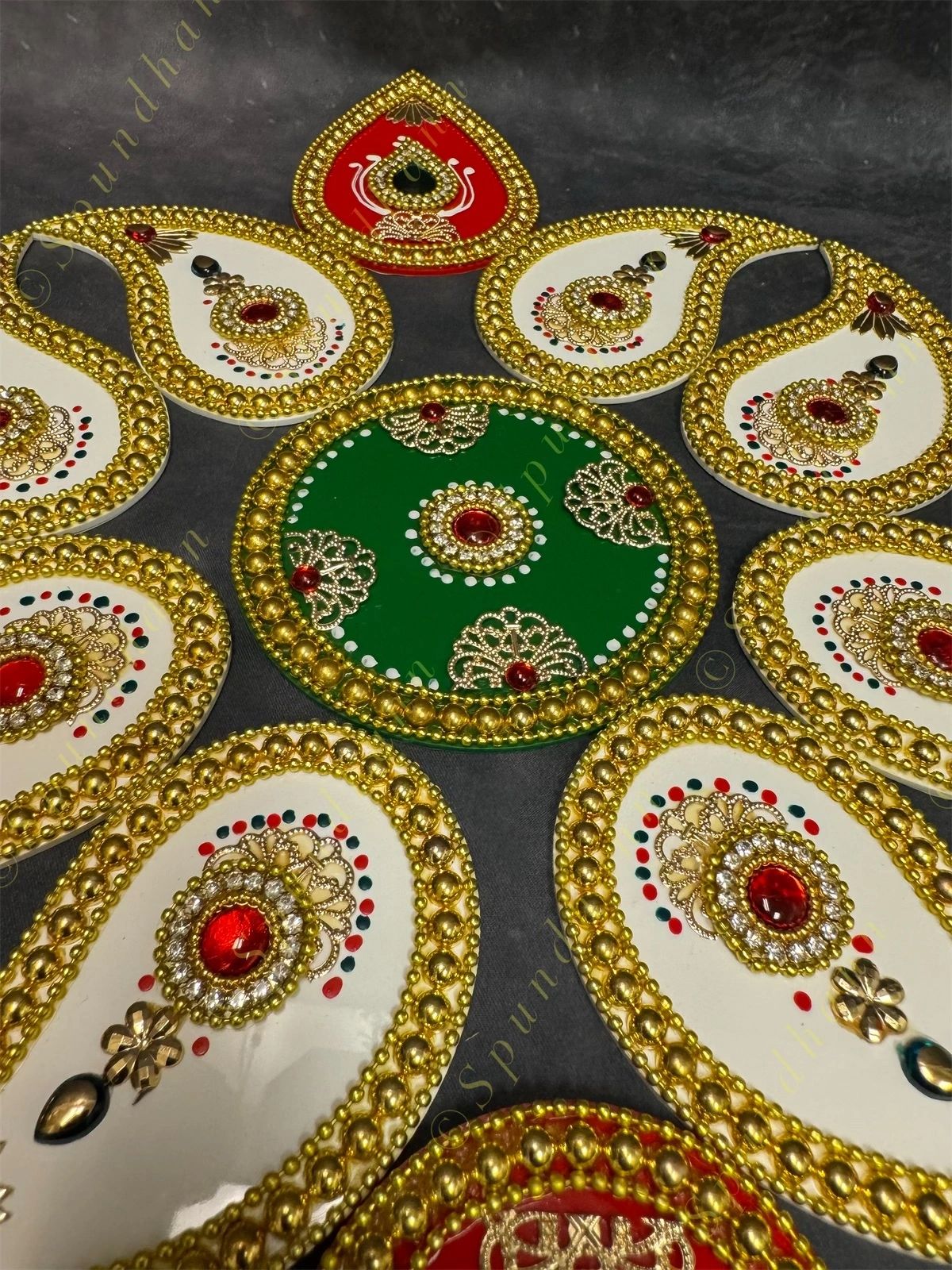 Multi piece Decorated Rangoli Set