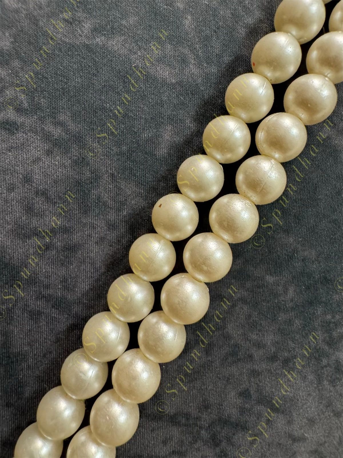 Pearl string with Pink Rose Bud Pair