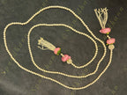 Pearl string with Pink Rose Bud Pair