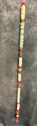 Mogra String With Pom Pom, Golden Ball With Gold Bead Tassel One