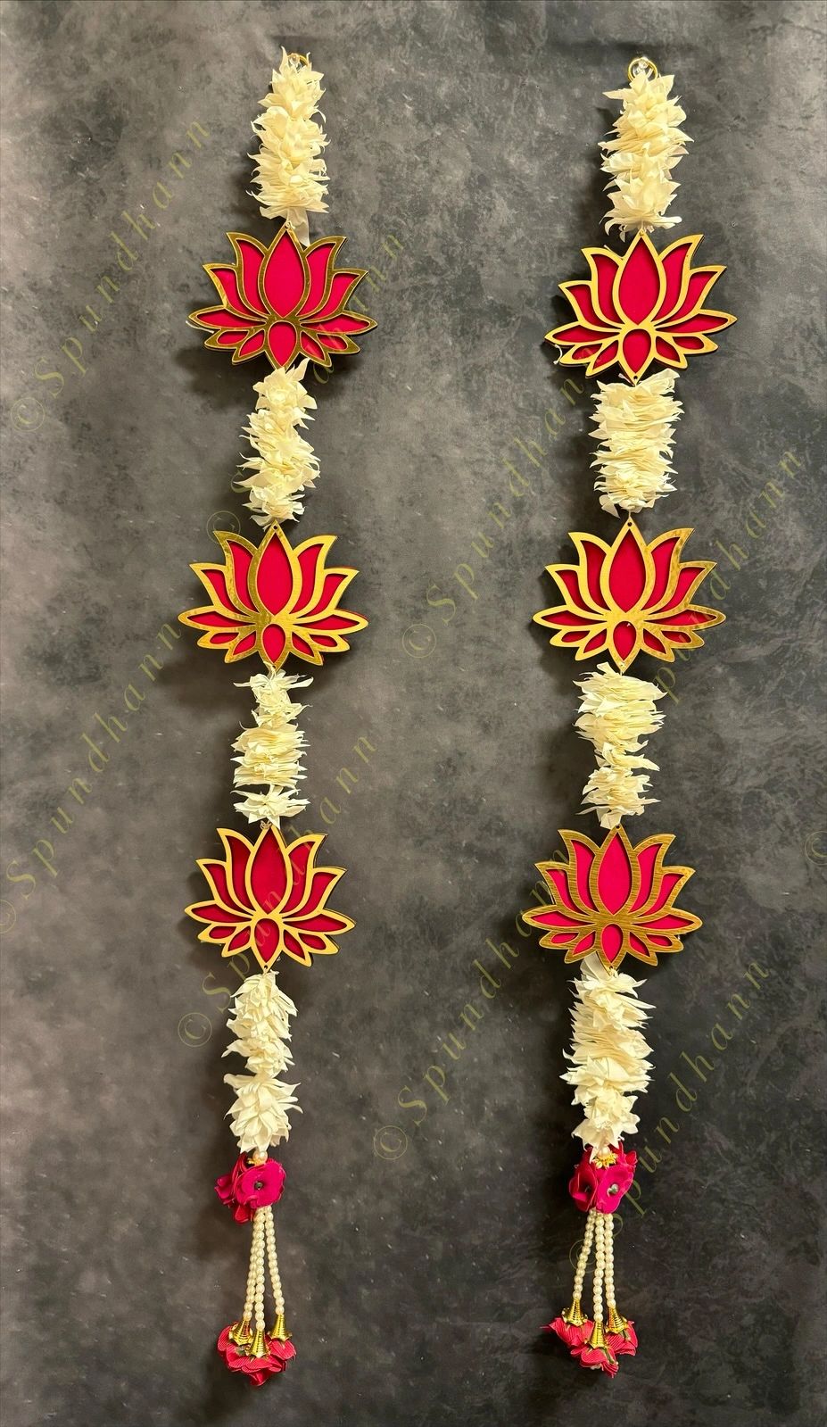 Yellow Chameli, Gota & Pink Lotus Bud Dangler String