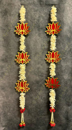 Yellow Chameli, Gota & Pink Lotus Bud Dangler String