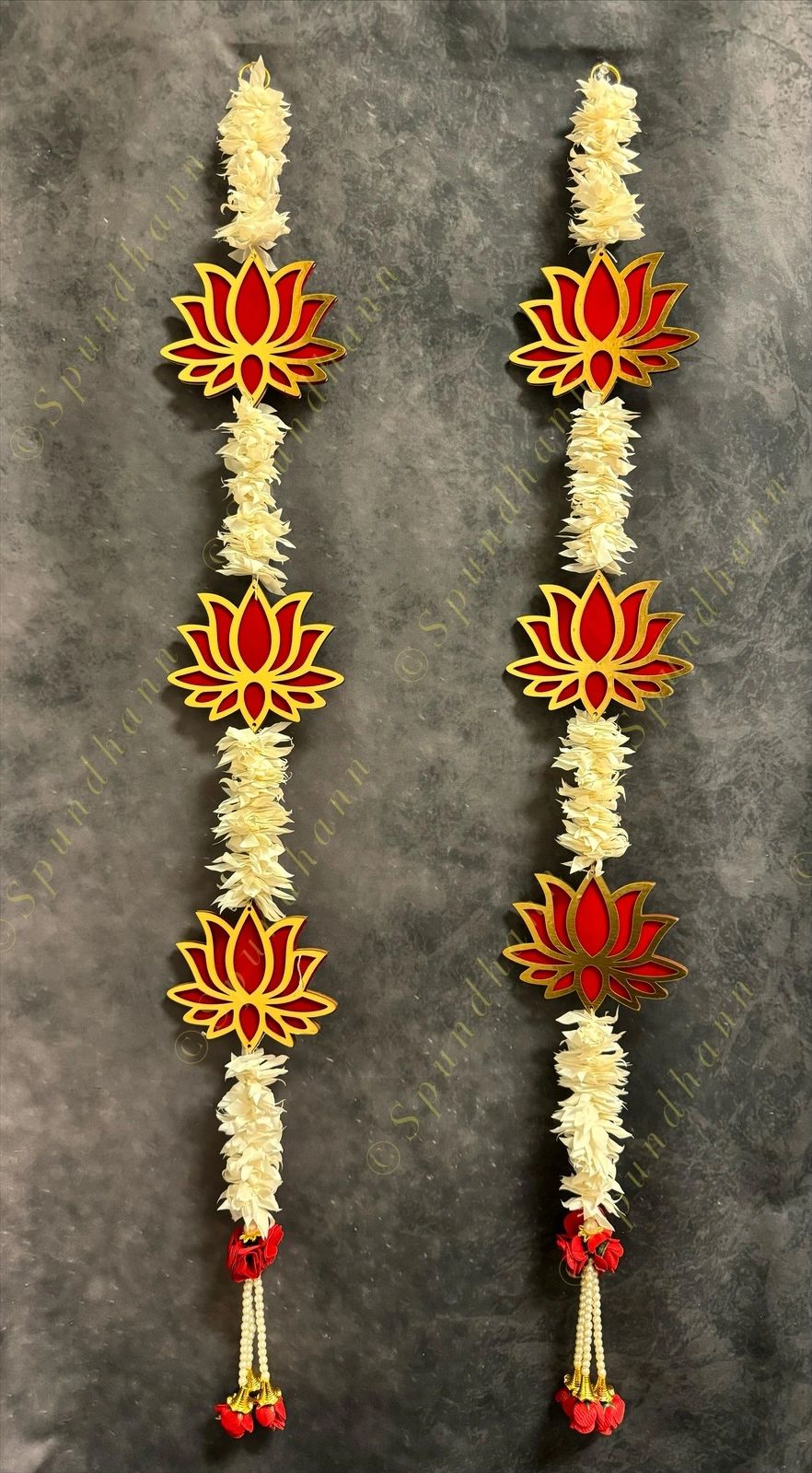 Yellow Chameli, Gota & Pink Lotus Bud Dangler String