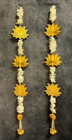 Yellow Chameli, Gota & Pink Lotus Bud Dangler String