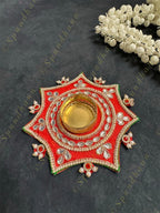 Star Tea Light Holder With Small Pearls