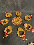 Gota and Frill Rangoli Tea Light Holder Set